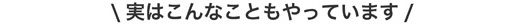 実はこんなこともやっています